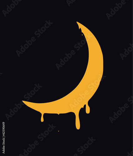 melting crescent. vector