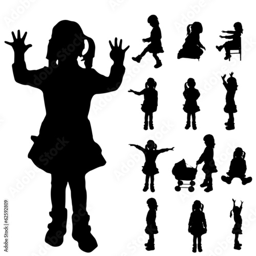 Vector silhouette of a girl.