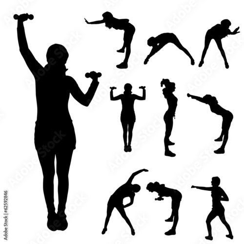 Vector silhouette of a woman.