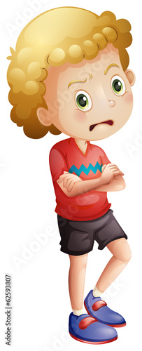 An angry little boy
