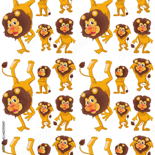Seamless design with lions