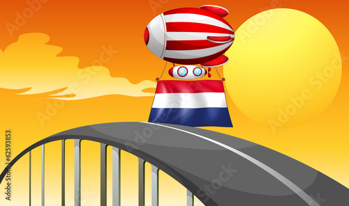 A floating balloon with the flag of Netherlands