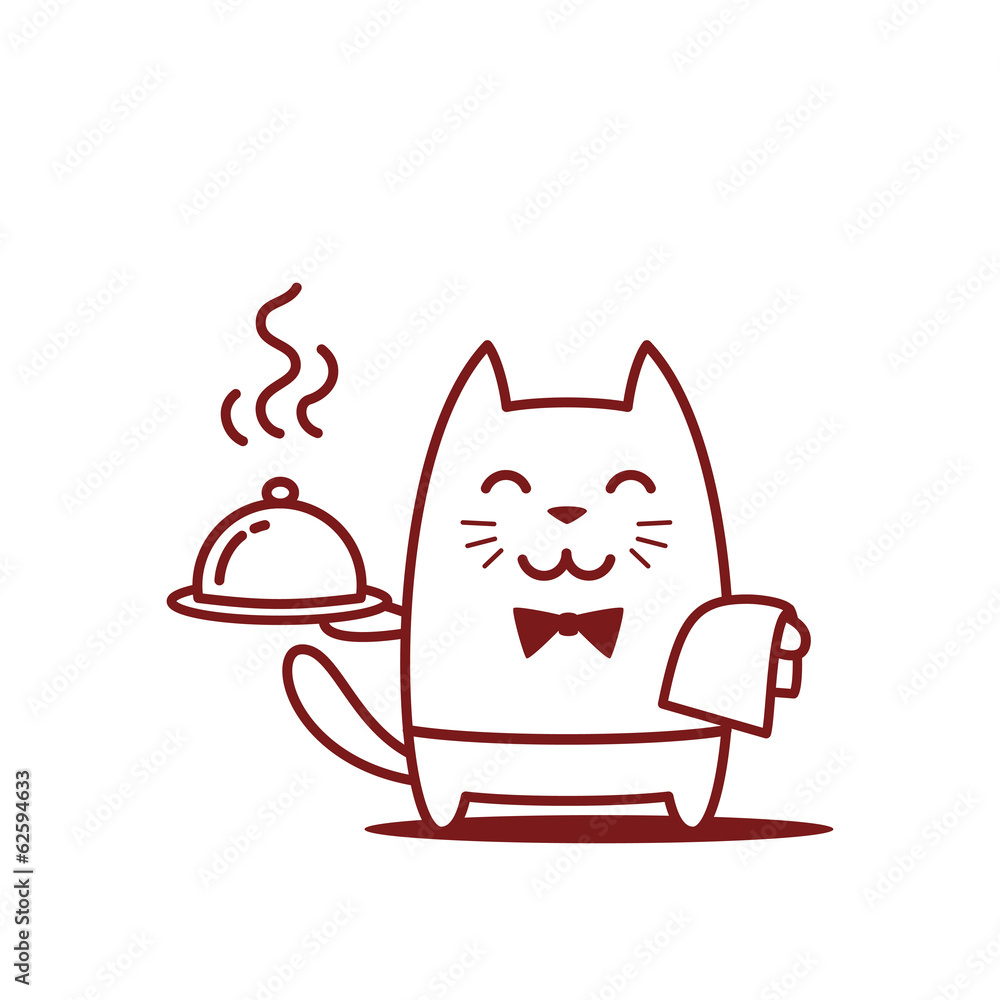 Character waiter uniform and bow tie line art Character waiter uniform and bow tie line art