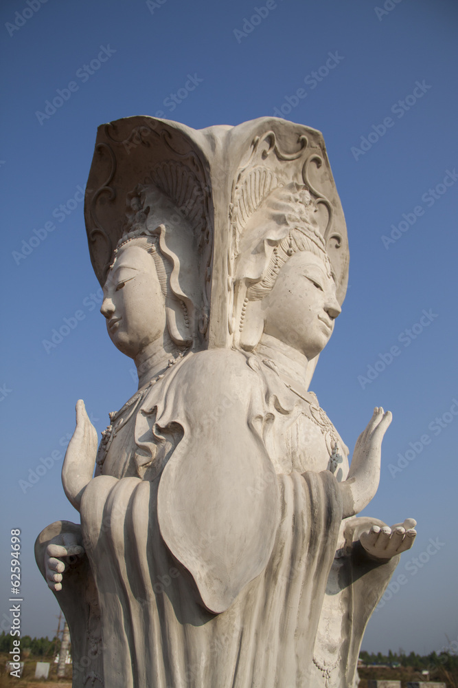 2 sided Buddhism Goddess statue
