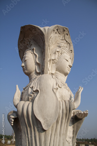 2 sided Buddhism Goddess statue
