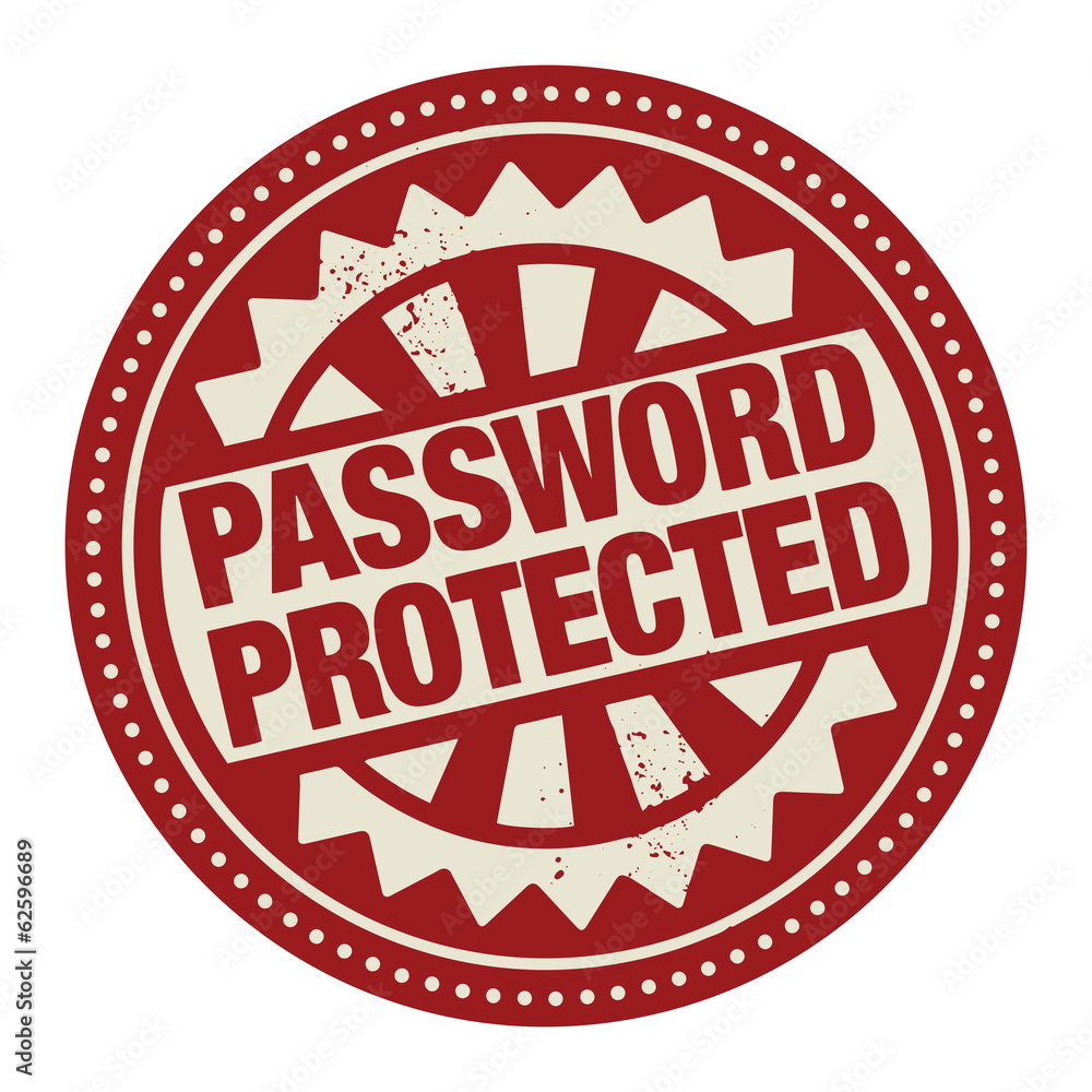 Abstract stamp or label with the text Password protected written Abstract stamp or label with the text Password protected written