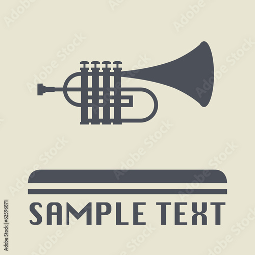 Trumpet icon or sign, vector illustration