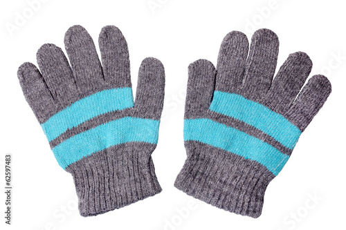 Warm woolen knitted gloves