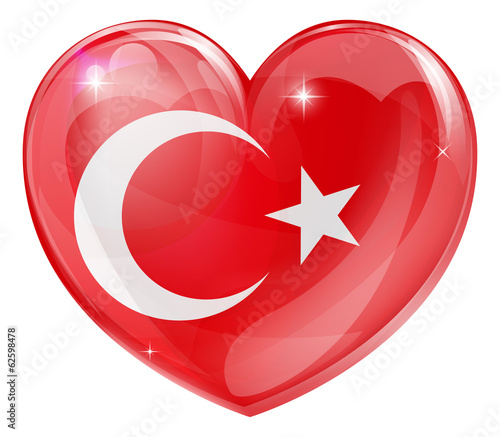 Turkish flag love heart photo