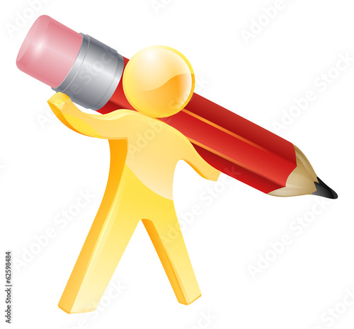 Pencil gold person
