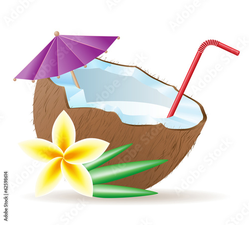 cocktail of coconut vector illustration