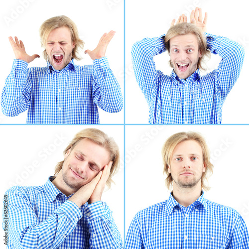 Collage of handsome emotion...