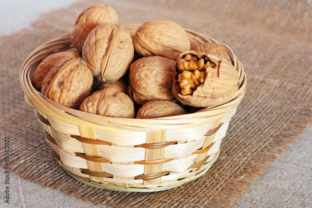 Walnuts in basket Walnuts in basket