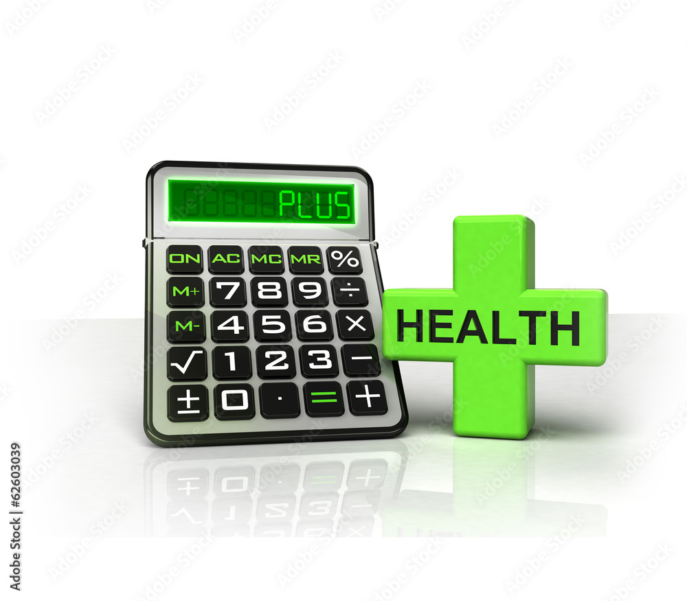 health cross with positive business calculations isolated on white health cross with positive business calculations isolated on white