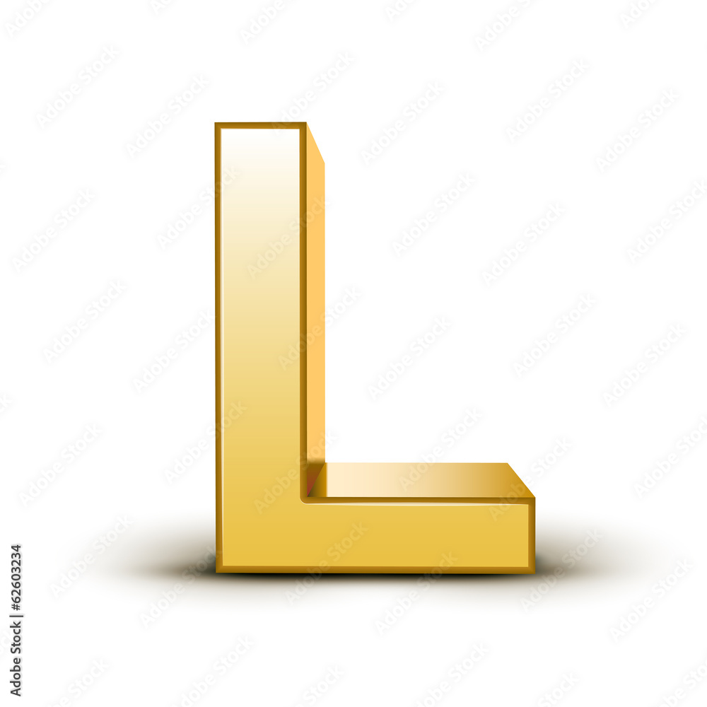 3d golden letter L 3d golden letter L