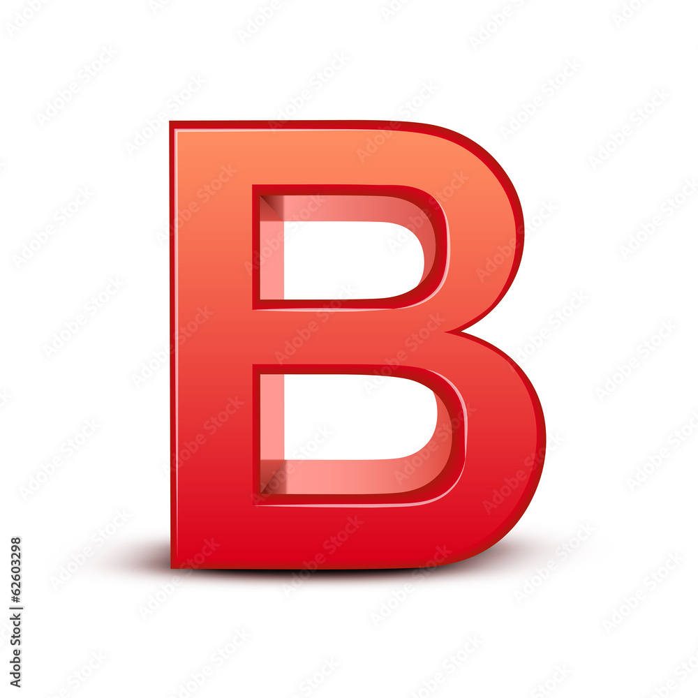 3d red letter B 3d red letter B