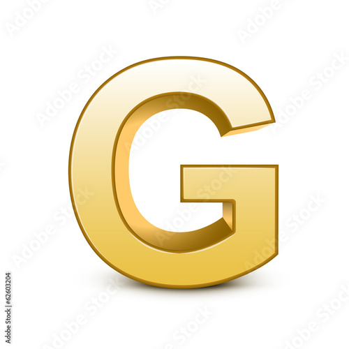 3d golden letter G