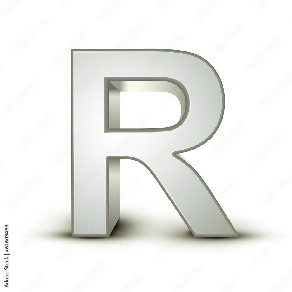 3d alphabet silver R 3d alphabet silver R
