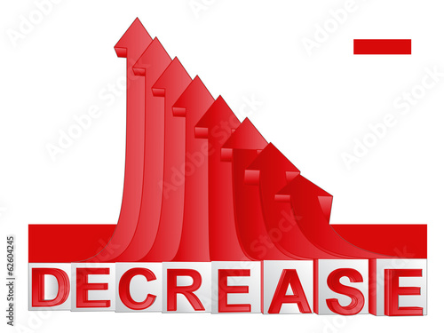 red descending arrow graph with text vector