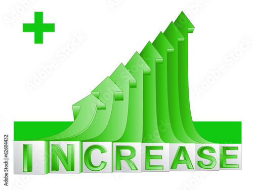 green rising arrow graph with text vector