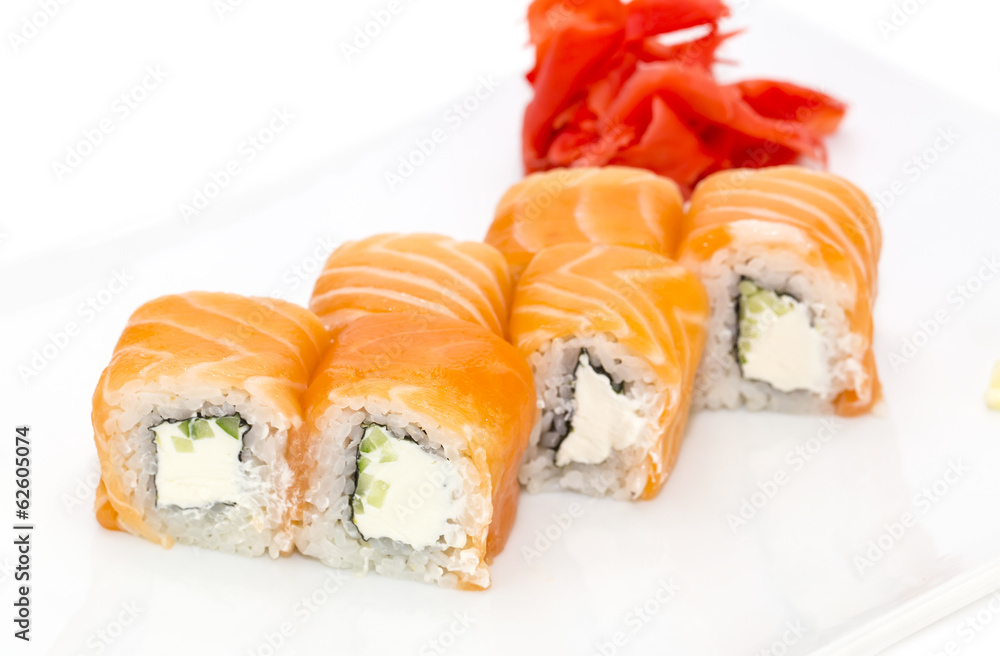 delicious seafood sushi at a Japanese restaurant delicious seafood sushi at a Japanese restaurant