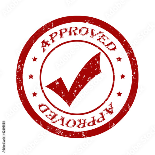 Approved grunge rubber stamp on white, vector illustration