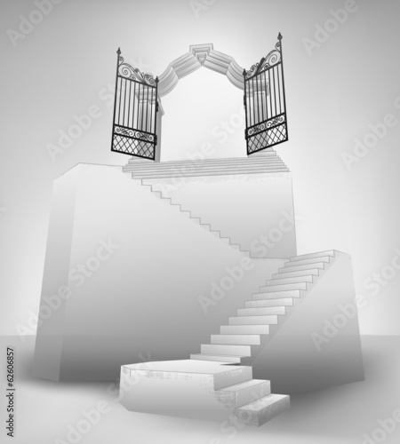 empty stairway with entrance top concept vector
