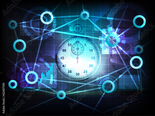 stopwatch in business world transfer network vector