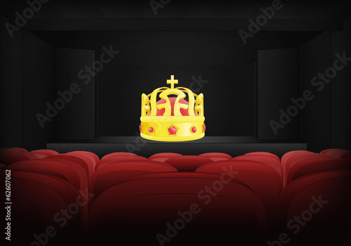 royal performance on the stage in theater interior vector