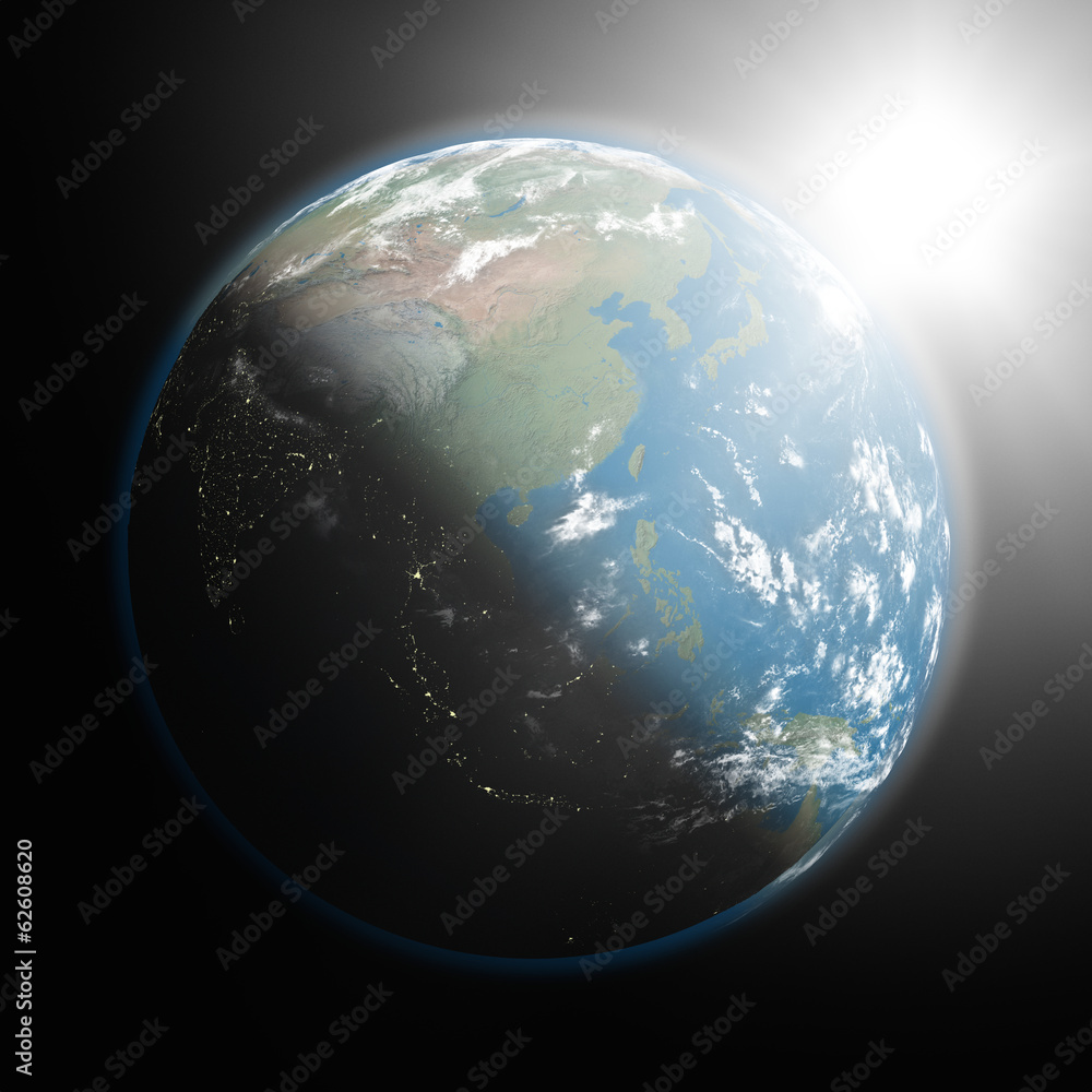 Fototapeta premium Sunrise over southeast Asia