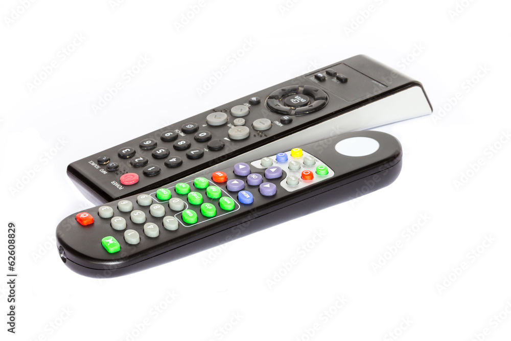 black remote control and white background black remote control and white background