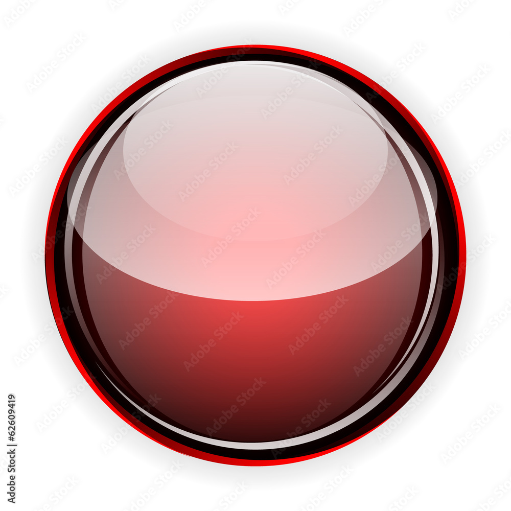 Red glass button