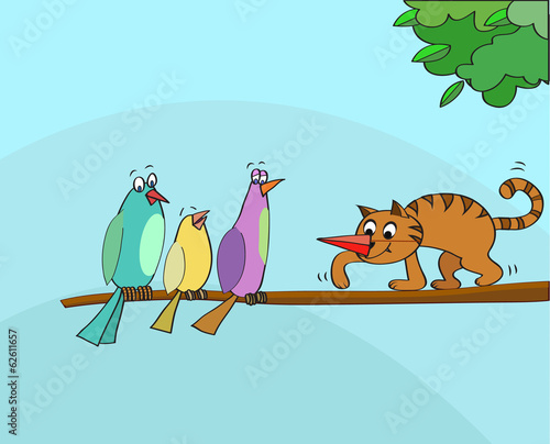 cat disguised with red bird nozzle