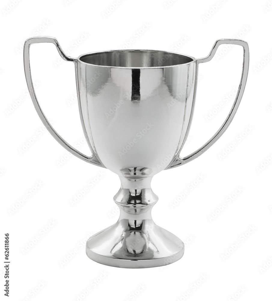 Silver Winning trophy on white Silver Winning trophy on white