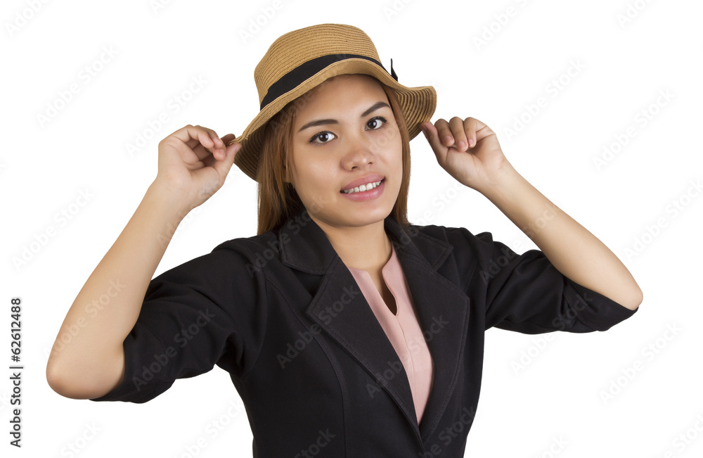 Beautiful woman with hat Beautiful woman with hat