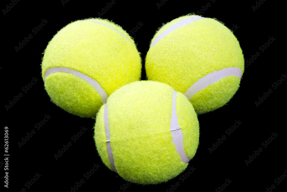 Tennis Balls on black