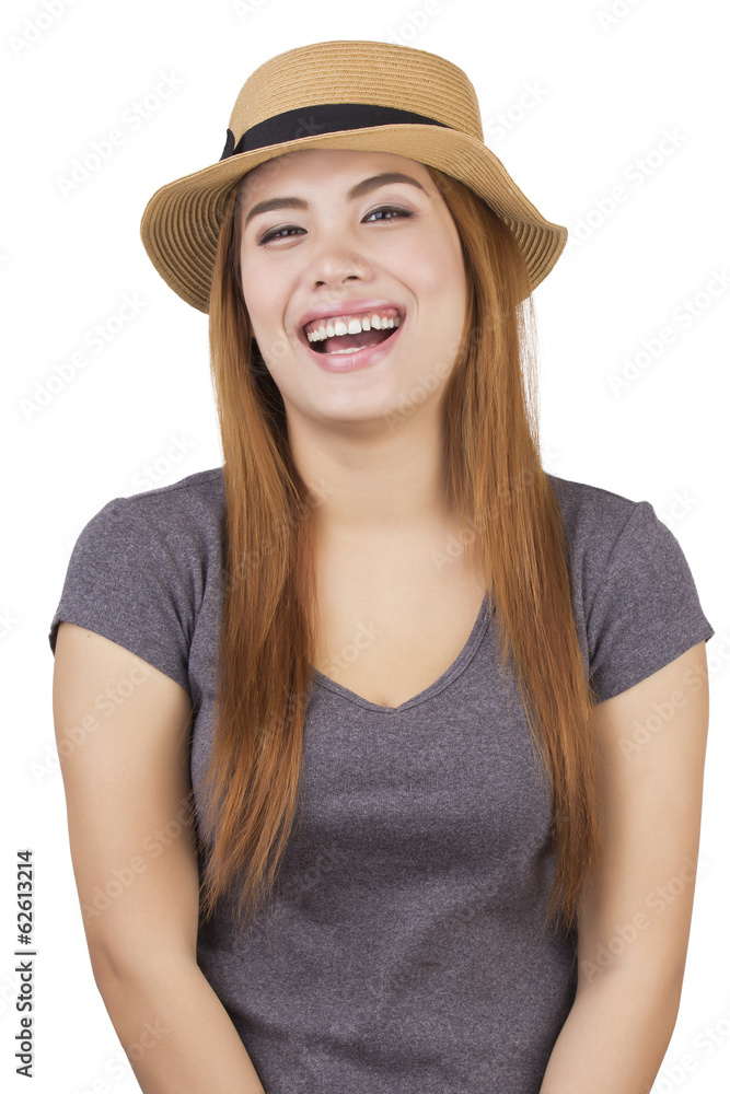 Beautiful woman with hat