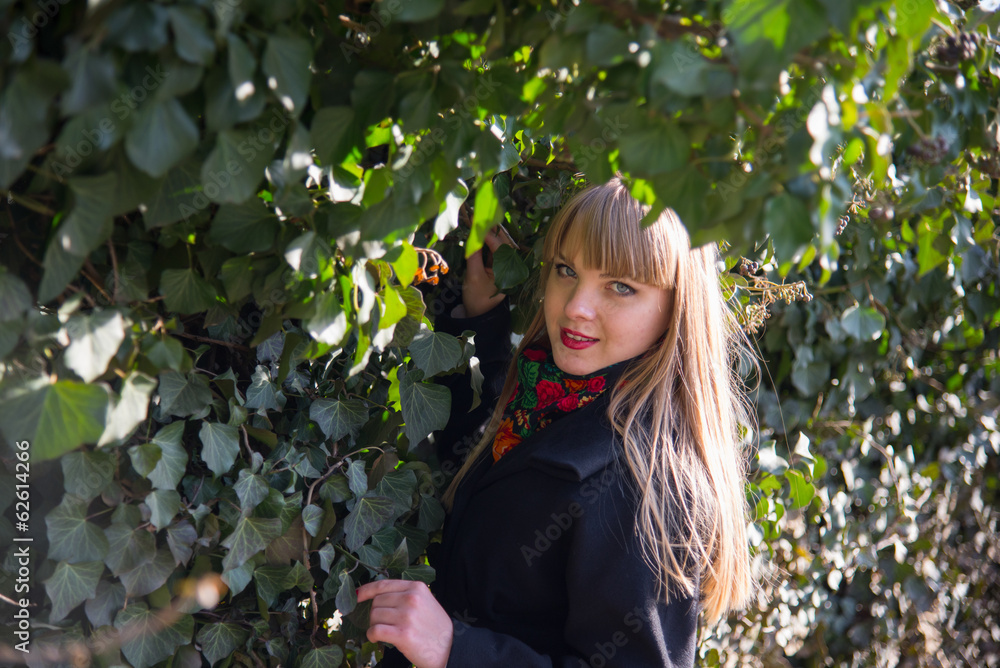 Young beautiful girl on a walk in the country Young beautiful girl on a walk in the country