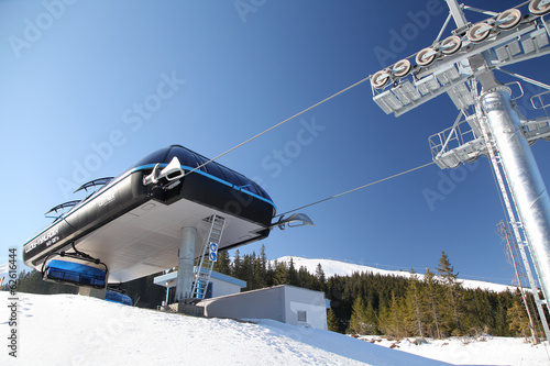Blue cableway in ski resort Jasna - Low Tatras  Slovakia