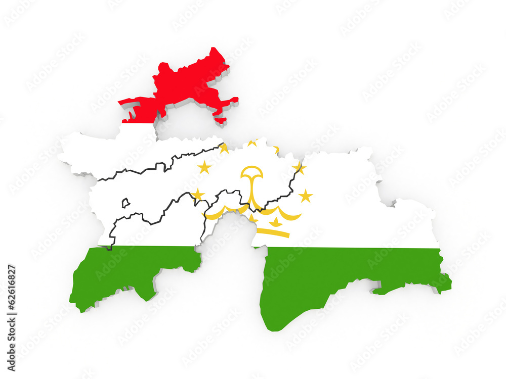Obraz premium Map of Tajikistan.