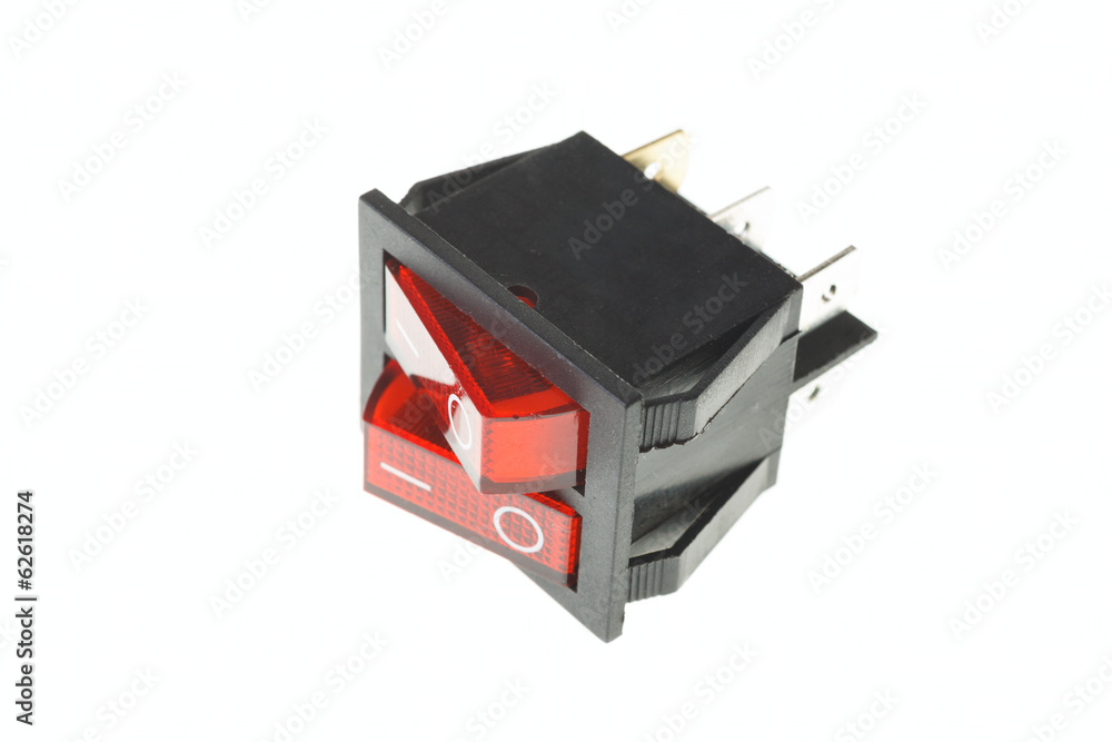 Two red electric buttons Two red electric buttons