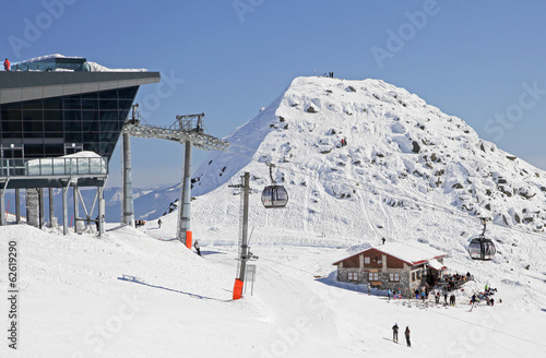 Modern cableway in ski resort Jasna - Low Tatras mountains, Slov