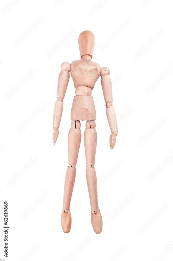 wood model figure manequin on a white background wood model figure manequin on a white background