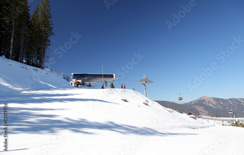 Modern cableway in ski resort Jasna - Low Tatras mountains, Slov