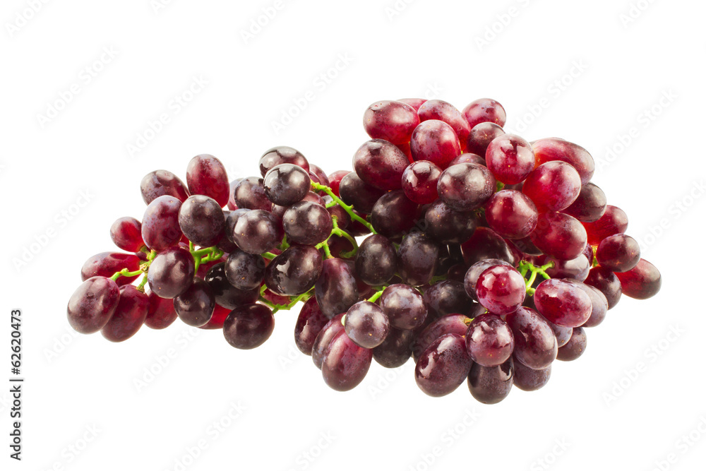 Red grape. Isolated on white background