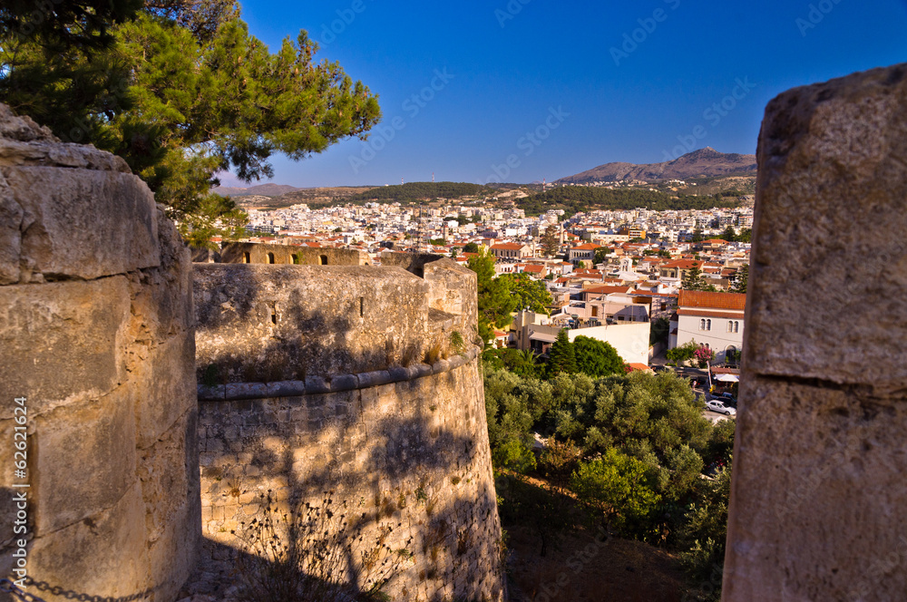 View from Fortezza fortress at city of Rethymno, island of Crete