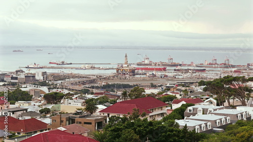 Cape town city overview time-lapse during busy day