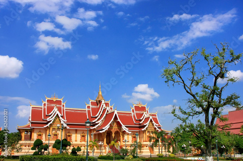 Temple at Pha That Luang complex, Vientiane, Laos photo