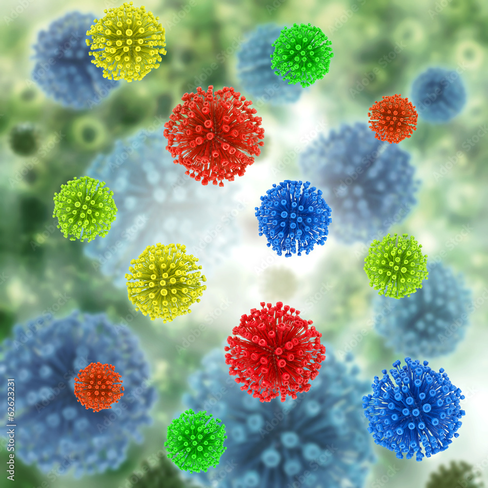 Retrovirus abstract illustration - 3d Rendering