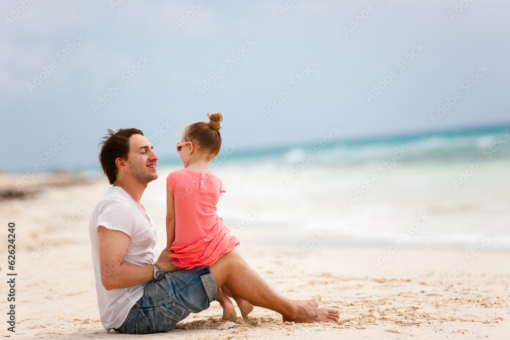 Father and daughter at beach Father and daughter at beach